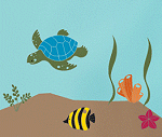 stencil dck1028 , Under the Sea 